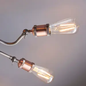 Anson Lighting Portales 8lt Semi Flush light finished in aged copper and aged pewter plate