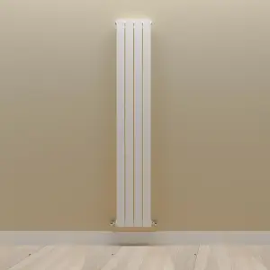 Vertical White Single Flat Panel Radiator (H) 1600 mm x (W) 272 mm, 2044 BTU.