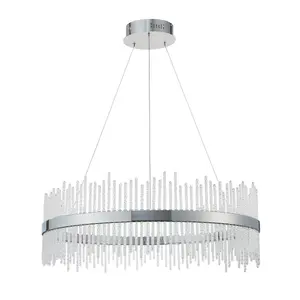 Luminosa Trapani Pendant Ceiling Light Chrome Plate, Clear Glass