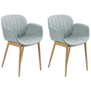 Set of 2 Dining Chairs ALICE Mint Green