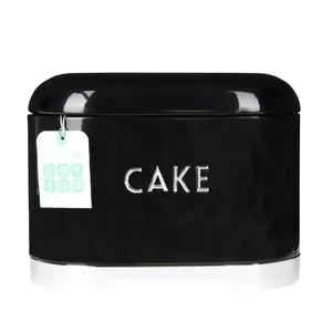 KitchenCraft Steel Bakeware Biscuit Tin Storage Cake Black Vintage Jar Kitchen