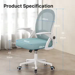 Ergonomic Breathable Mesh Office Chair with Lumbar Support-Light Green