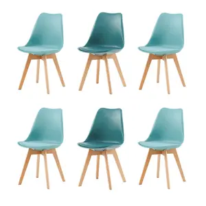 Nero Upholstered Dining Chair (Set of 6) Blue/Green