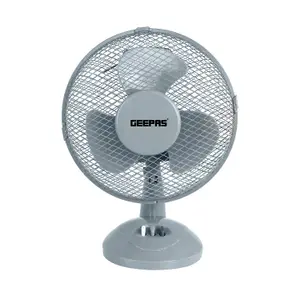 GEEPAS Grey 9" Table Fan - 22W Electric Portable Desktop Cooling Fan for Desk Home or Office Use