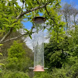 Large Copper Style Hanging Bird Nut Feeder