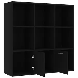 Berkfield Book Cabinet Black 98x30x98 cm Engineered Wood