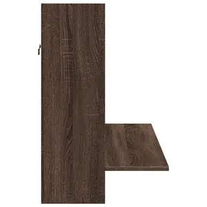 Berkfield Wall-Mounted Desk Brown Oak 105x48x75 cm Engineered Wood