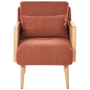 Beliani Traditional Armchair ORUM Fabric Orange