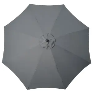 Outsunny Outdoor Market Table 3(m) Parasol Umbrella Sun Shade with 8 Ribs, Grey