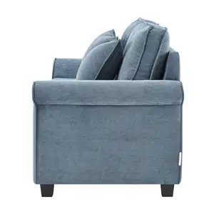 Ramy Corduroy 2 Seater Fold Out Sofa Bed Blue Convertible Sleeper Sofa