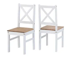 Salvador Tile Top Dining Set with 4 Chairs White and Distressed Waxed Pine