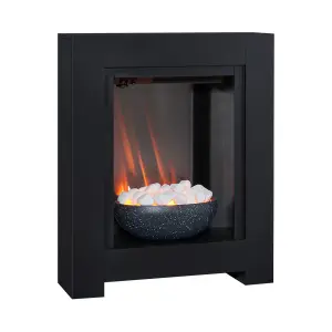 Adam Monet Fireplace Suite in Black with Electric Fire, 23 Inch