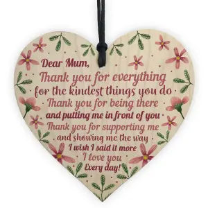 Red Ocean Special Mothers Day Gifts Novelty Wooden Heart Gift For Mum From Daughter Son Thank You Keepsake