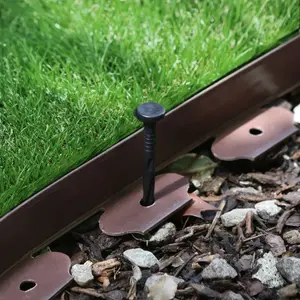 1.02cm H x 508cm W Plastic Lawn Edging (Set of 2) Brown