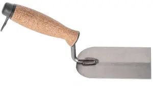 Toolty Margin Plastering Trowel with Wooden Handle 80mm Grinded Carbon Steel for Brickwork and Plastering Rendering DIY