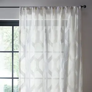 Polyester Semi Sheer Rod Pocket Curtain Panel 228 W x 140 D cm