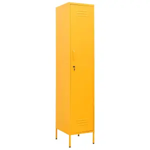 Berkfield Locker Cabinet Mustard Yellow 35x46x180 cm Steel