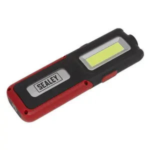 Sealey Rechargeable Inspection Light 5W COB & 3W SMD LED with Power Bank - Red LED318R