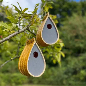 Hanging Teardrop Garden Wild Bird Nest Boxes (Set of 2)