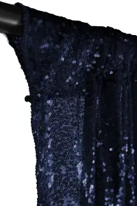 Neel Blue Shiny Fabric Sequin Backdrop Glitter Curtain, Navy Blue - 4ft x 9ft