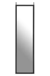 Interiors By Premier Sleek Black Plastic Frame Over Door Mirror, Versatile Mirror For Home, Durable Arched Mirror For Bedroom