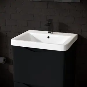 Nes Home Merton 500mm Cloakroom Rectangular Basin White with 1 Tap Hole