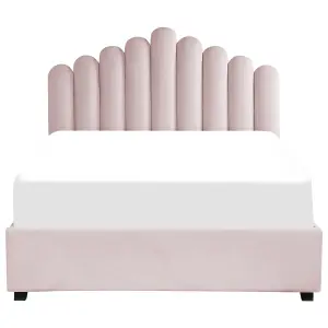 Velvet EU Double Size Ottoman Bed Pink VINCENNES