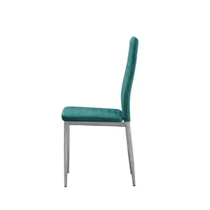 Knisely Velvet Upholstered Side Chair (Set of 6) Green