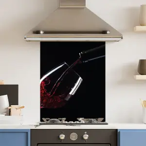 Premium 60cm x 75cm 6mm  Glass Red Wine Kitchen Splashback Various Sizes Toughened - 60 cm