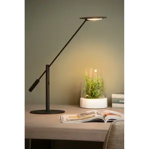 Lucide Anselmo Modern Desk Lamp - LED Dim. - 1x9W 3000K - Black