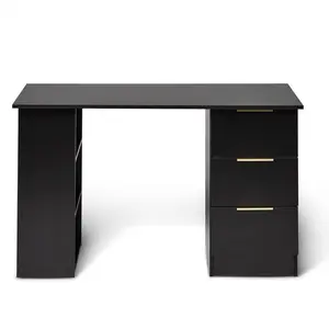 Isabella 3 Drawer Computer Desk Black