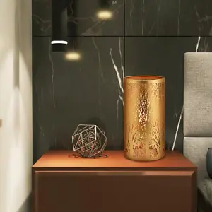 Unique and Beautiful Matte Gold Metal Forest Design Table Lamp with Cable Switch