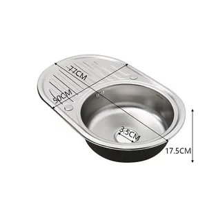 Single Bowl Modern Large Catering Inset Stainless Steel Kitchen Sink W 770mm x H 175mm