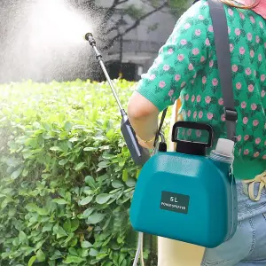 5L Green Garden Electric Sprayer  Patio Watering Mister with Shoulder Strap