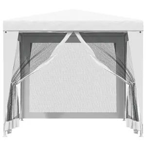 Berkfield Party Tent with 4 Mesh Sidewalls 2.5x2.5 m White