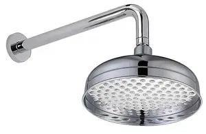 Traditional 8" 200mm Fixed Round Drench Apron Shower Head Rainshower - Chrome