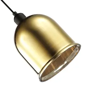 Contemporary Bell Shaped Gold Plated Glass Pendant Light Shade with Lower Rim