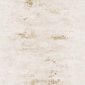 Venice Industrial Metallic Wallpaper In Ivory And Gold