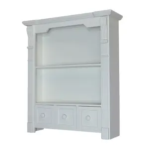 Melody Maison White Wooden Wall Shelf Unit with Drawers