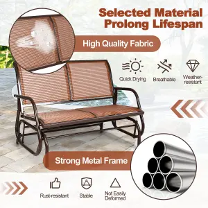 Costway Outdoor Swing Glider Chair 2-Person Patio Garden Rocking Swing Bench Loveseat