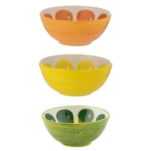 Typhoon World Foods Round Orange Bowl, Lemon Bowl, & Lime Bowl Set