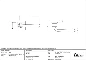 From The Anvil Polished Marine SS (316) Avon Round Lever on Rose Set (Square) - Unsprung