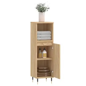 Berkfield Bathroom Cabinet Sonoma Oak 30x30x100 cm Engineered Wood