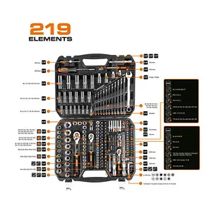 Socket Set 219pcs Set 1/2",3/8",1/4", Crv Neo Tools