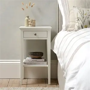 Chantilly Warm White Narrow Bedside