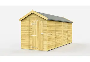 6 x 16 Feet Apex Shed - Single Door Without Windows - Wood - L472 x W175 x H217 cm