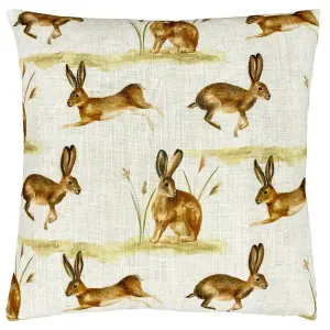 Evans Lichfield Country Running Hares Polyester Filled Cushion