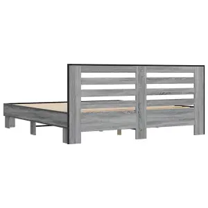 Berkfield Bed Frame without Mattress Grey Sonoma 180x200 cm Super King