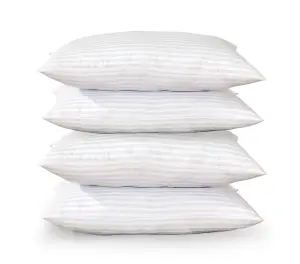 Stripes Pillows Hollowfiber Filled Hotel Quality Bounce Back Bed Pillows Pack of 4