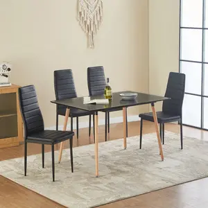 Herland Dining Chair (Set of 4) Black / Black